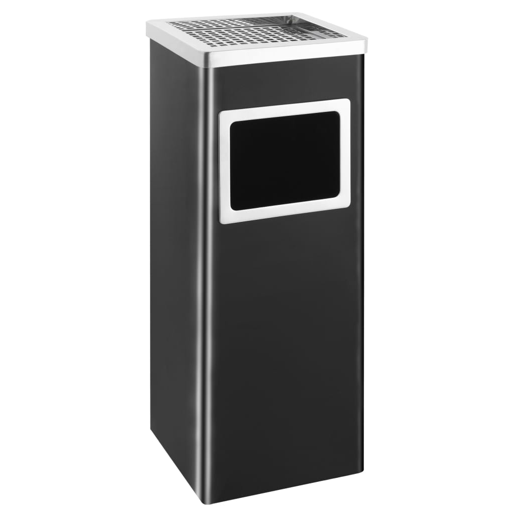 Berkfield Ashtray Dustbin Hotel 36 L Steel Black