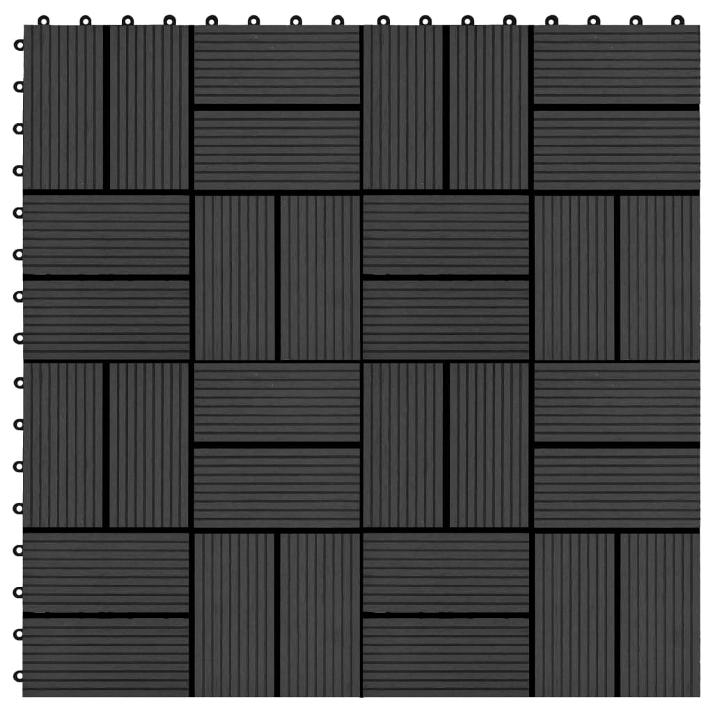 Berkfield 22 pcs Decking Tiles 30x30 cm 2 sqm WPC Black