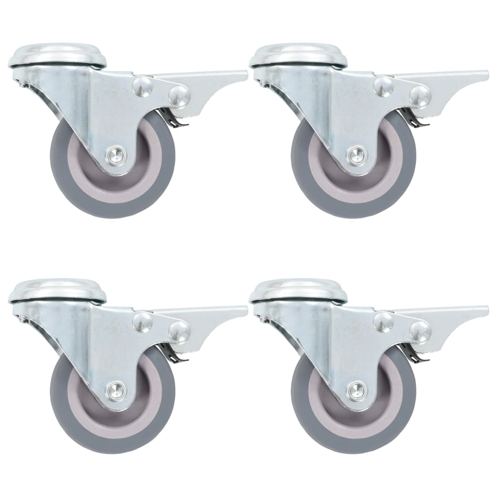 Berkfield 12 pcs Bolt Hole Swivel Casters 50 mm