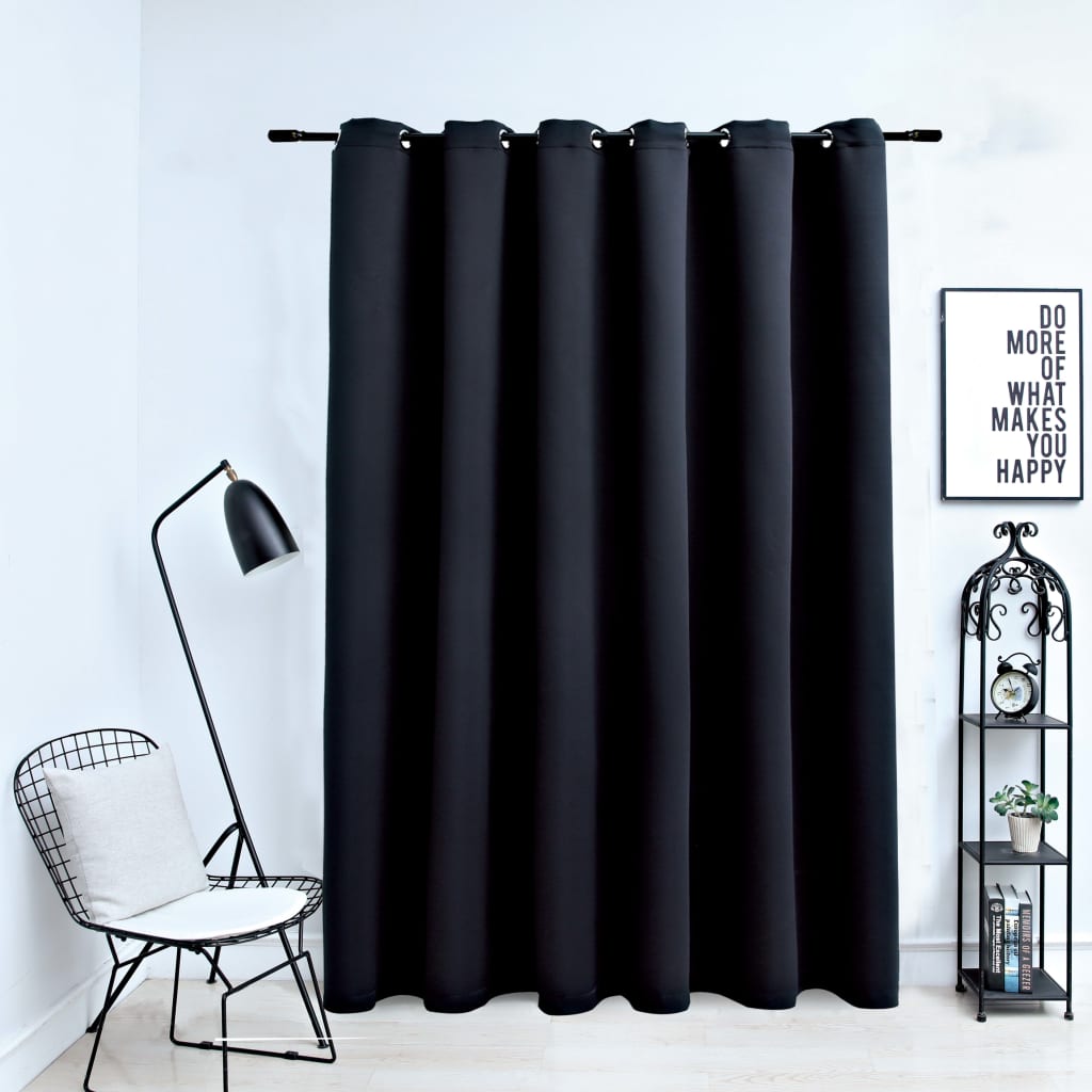 Berkfield Blackout Curtain with Metal Rings Black 290x245 cm