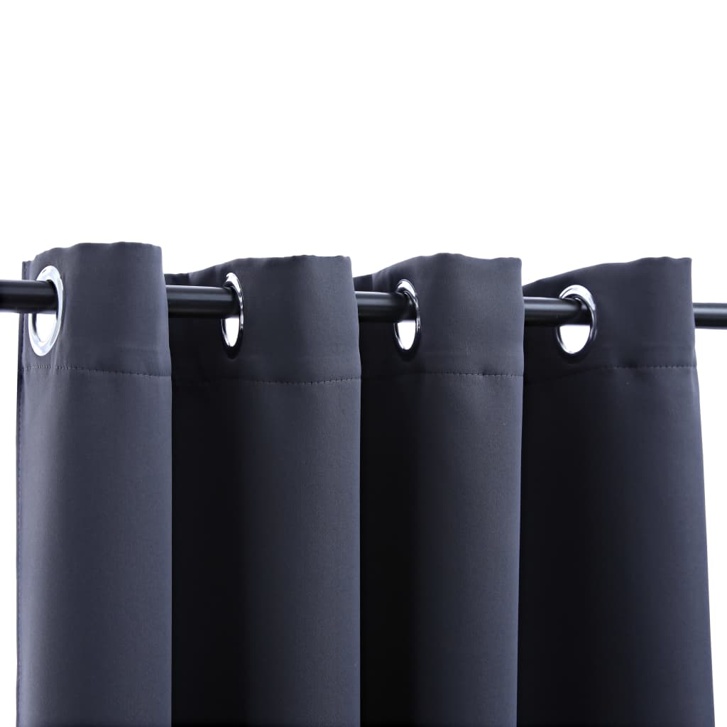 Berkfield Blackout Curtain with Metal Rings Anthracite 290x245 cm