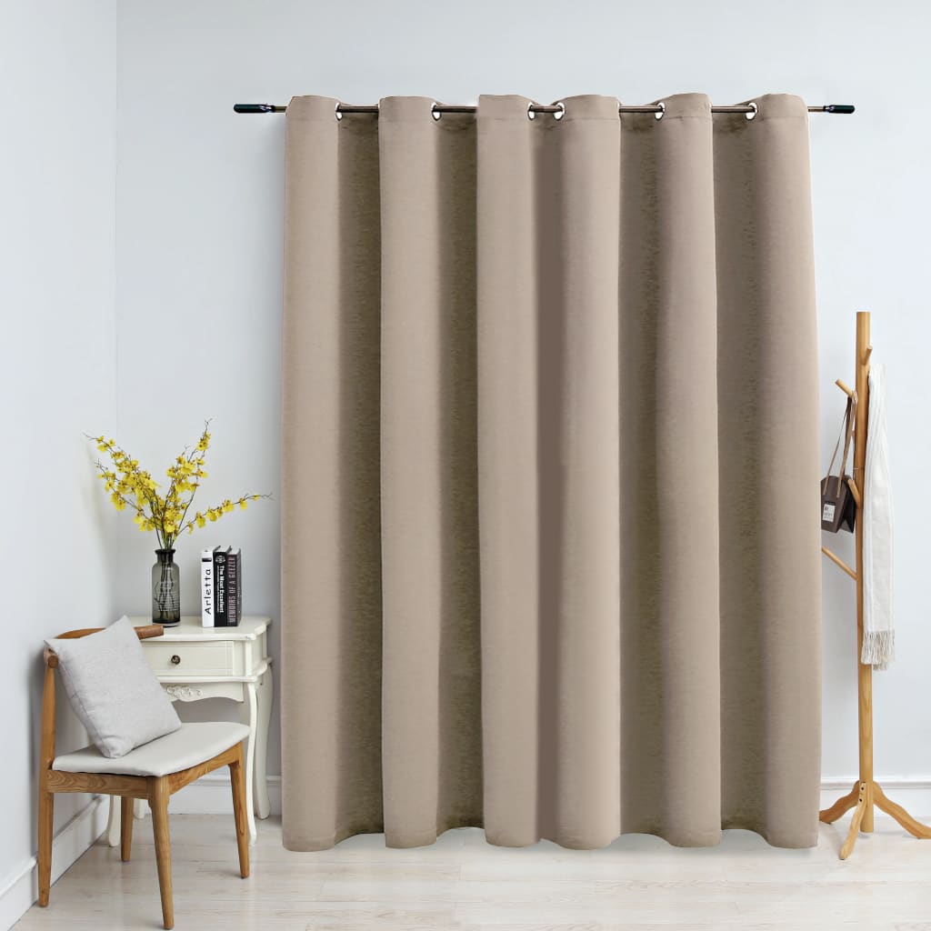 Berkfield Blackout Curtain with Metal Rings Beige 290x245 cm