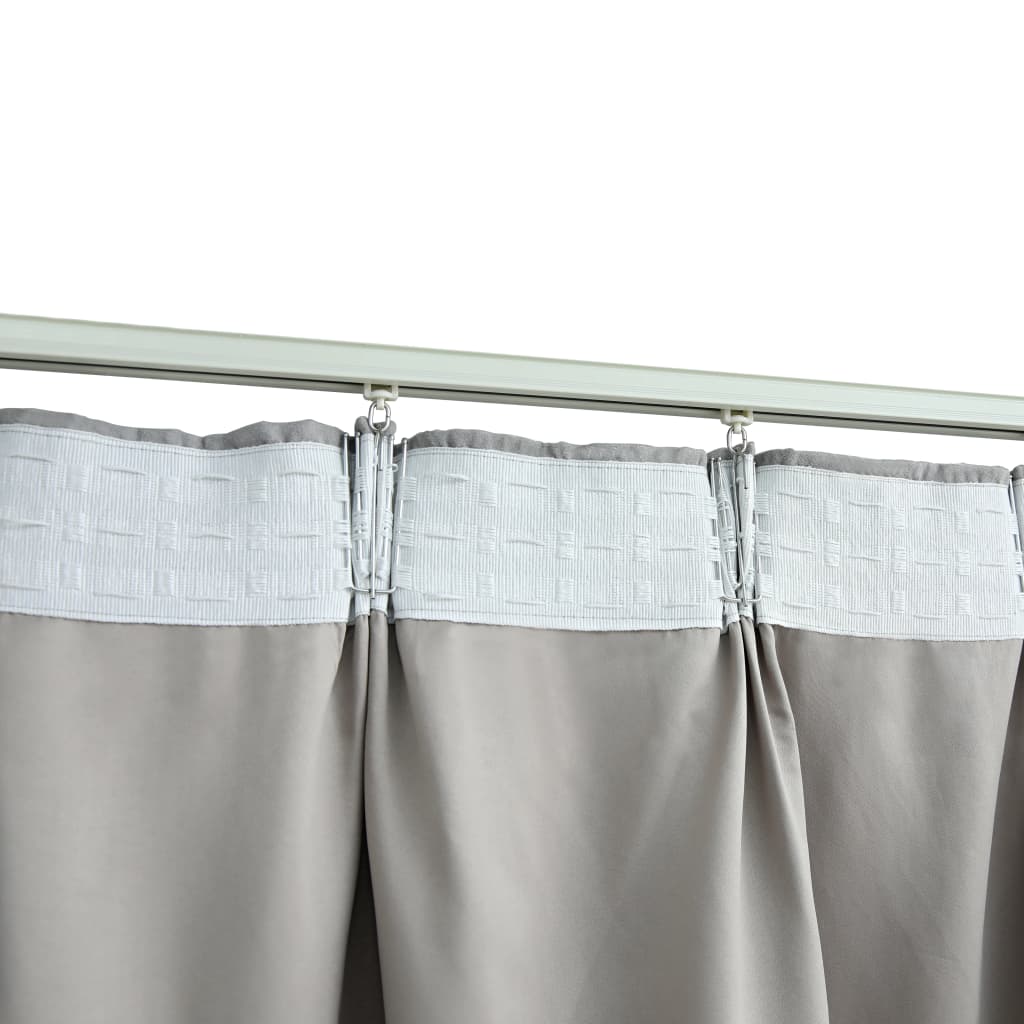 Berkfield Blackout Curtains with Hooks 2 pcs Grey 140x225 cm