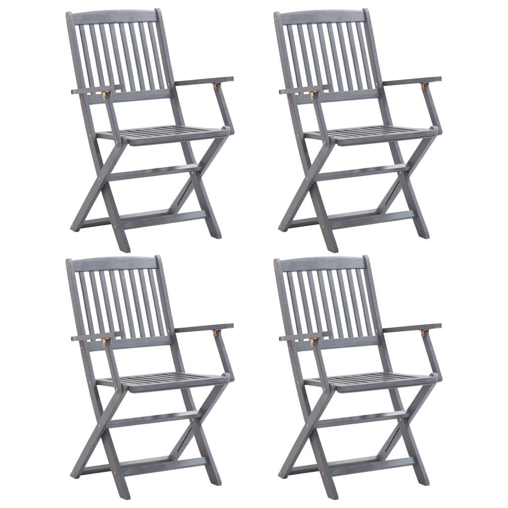 Berkfield Folding Outdoor Chairs 4 pcs Solid Acacia Wood