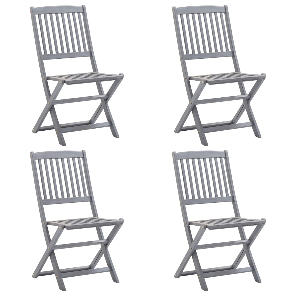 Berkfield Folding Outdoor Chairs 4 pcs Solid Acacia Wood