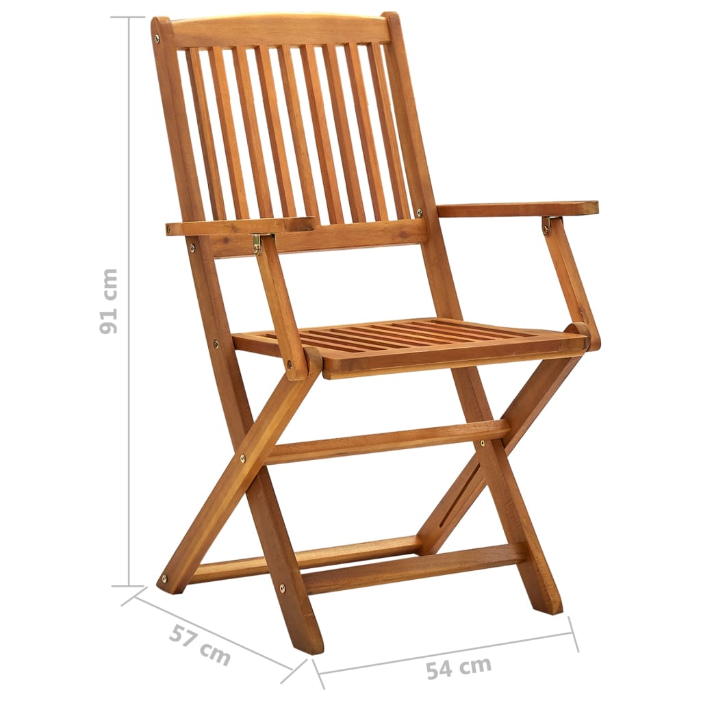 Berkfield Folding Outdoor Chairs 2 pcs Solid Acacia Wood