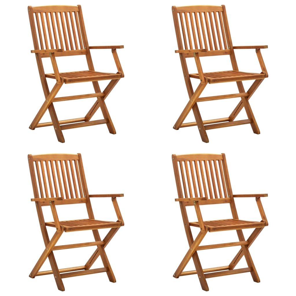 Berkfield Folding Outdoor Chairs 4 pcs Solid Acacia Wood