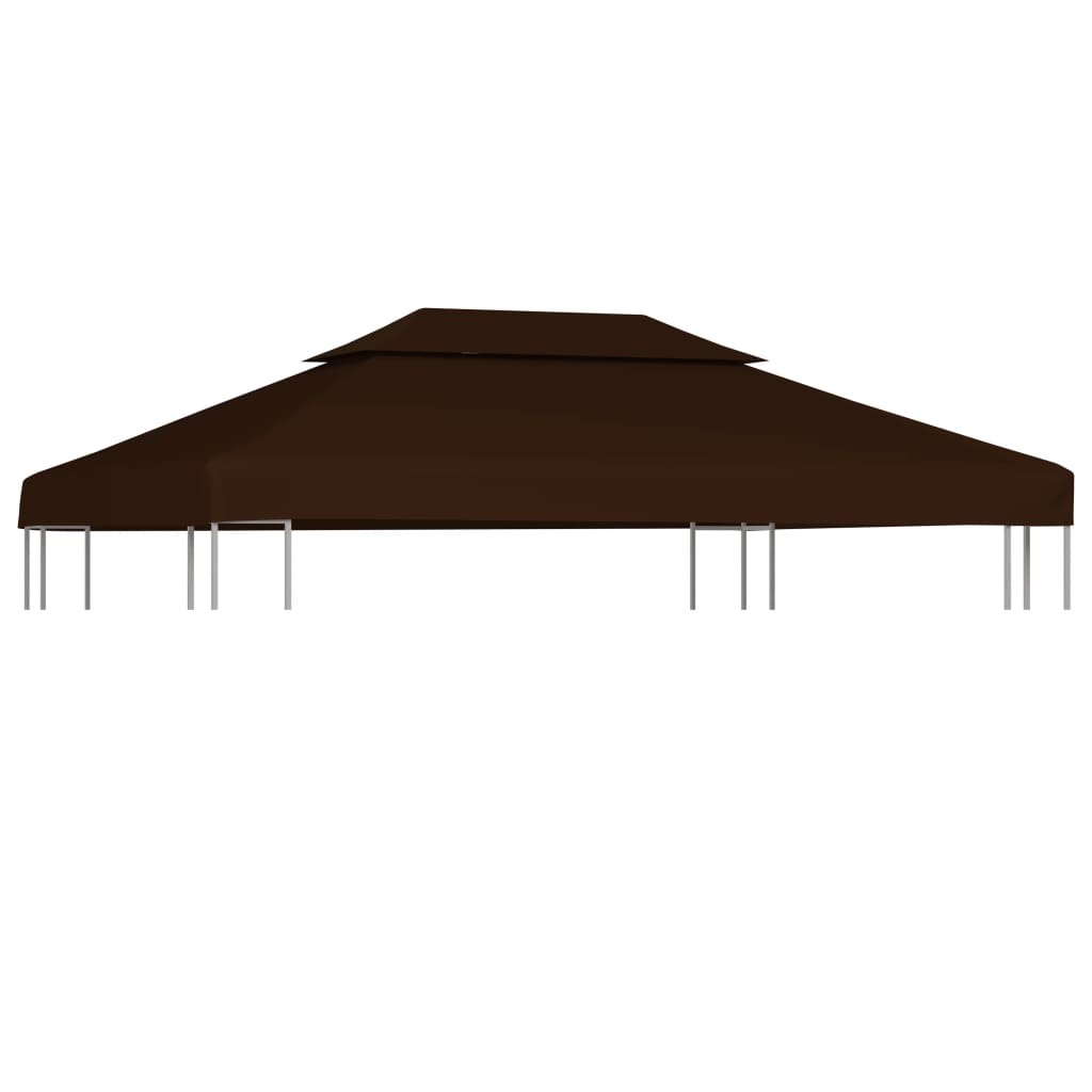 Berkfield 2-Tier Gazebo Top Cover 310 g/må_ 4x3 m Brown