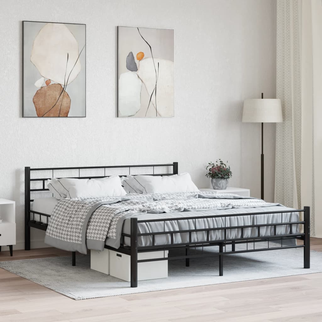Berkfield Bed Frame Black Steel 160x200 cm