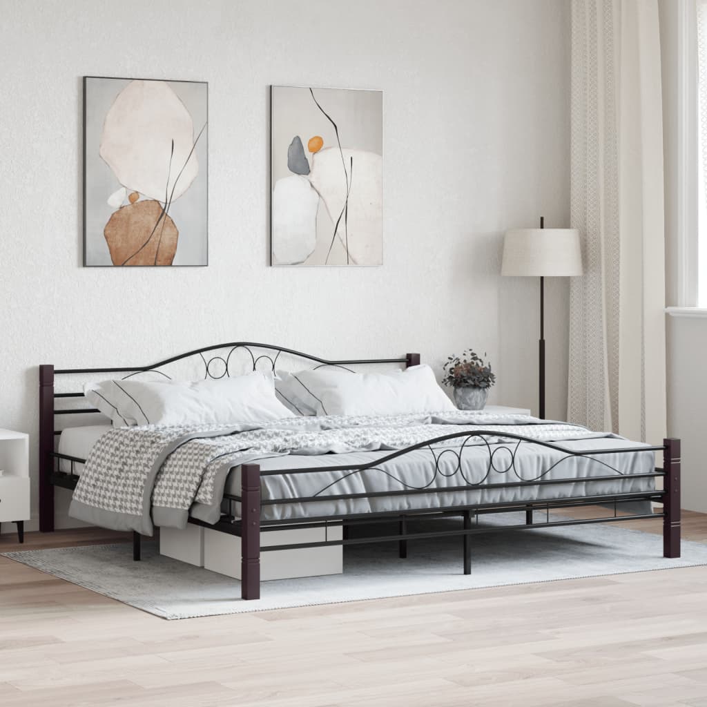 Berkfield Bed Frame Black Metal 200x200 cm