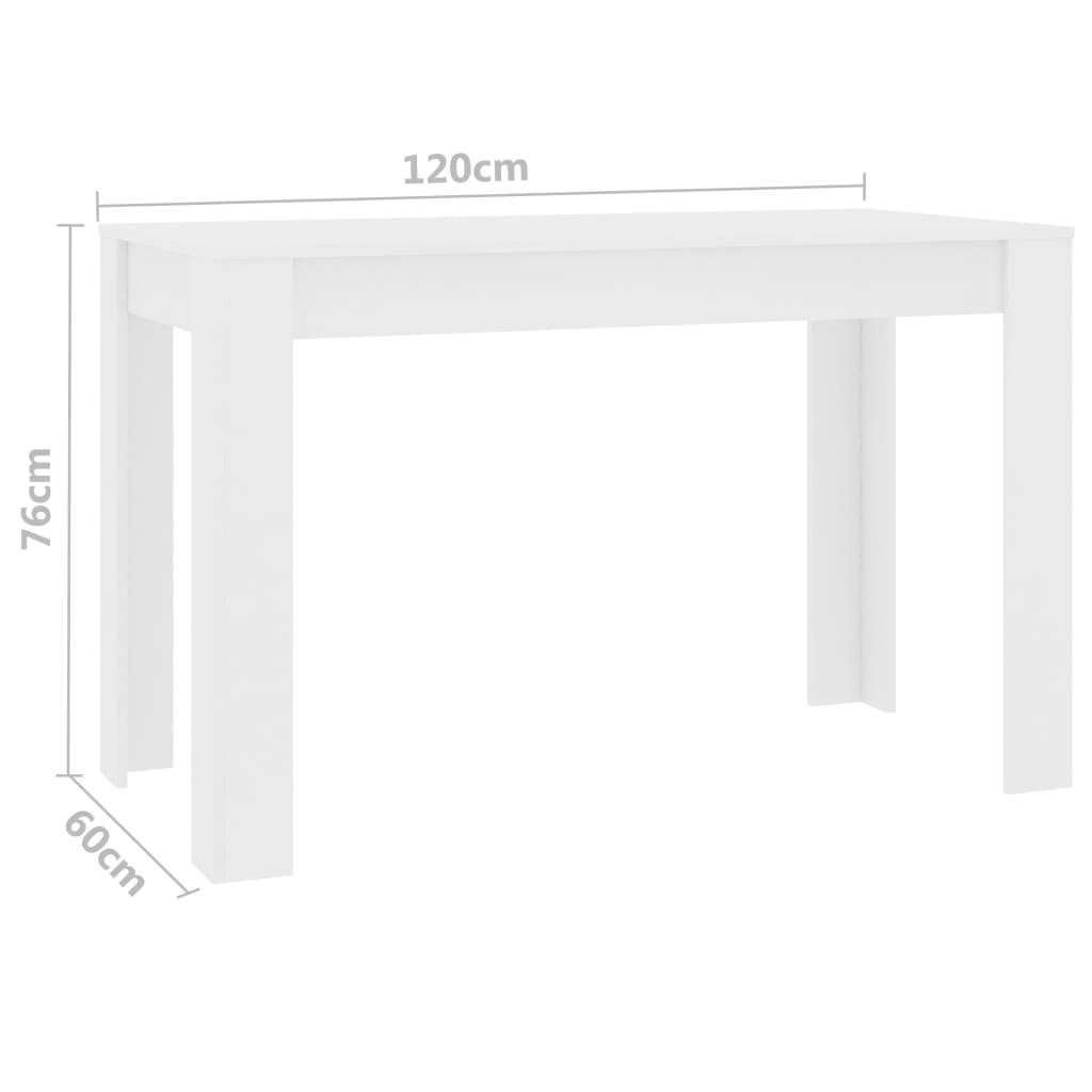 Berkfield Dining Table White 120x60x76 cm Engineered Wood