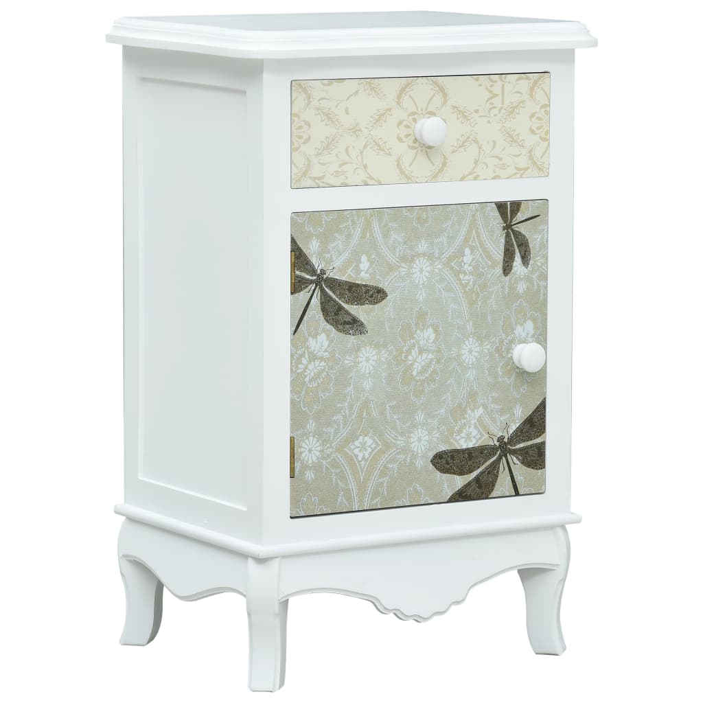 Berkfield Bedside Cabinet White and Grey 40x30x62 cm MDF