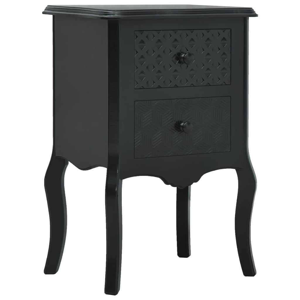 Berkfield Bedside Cabinet Black 43x32x65 cm MDF