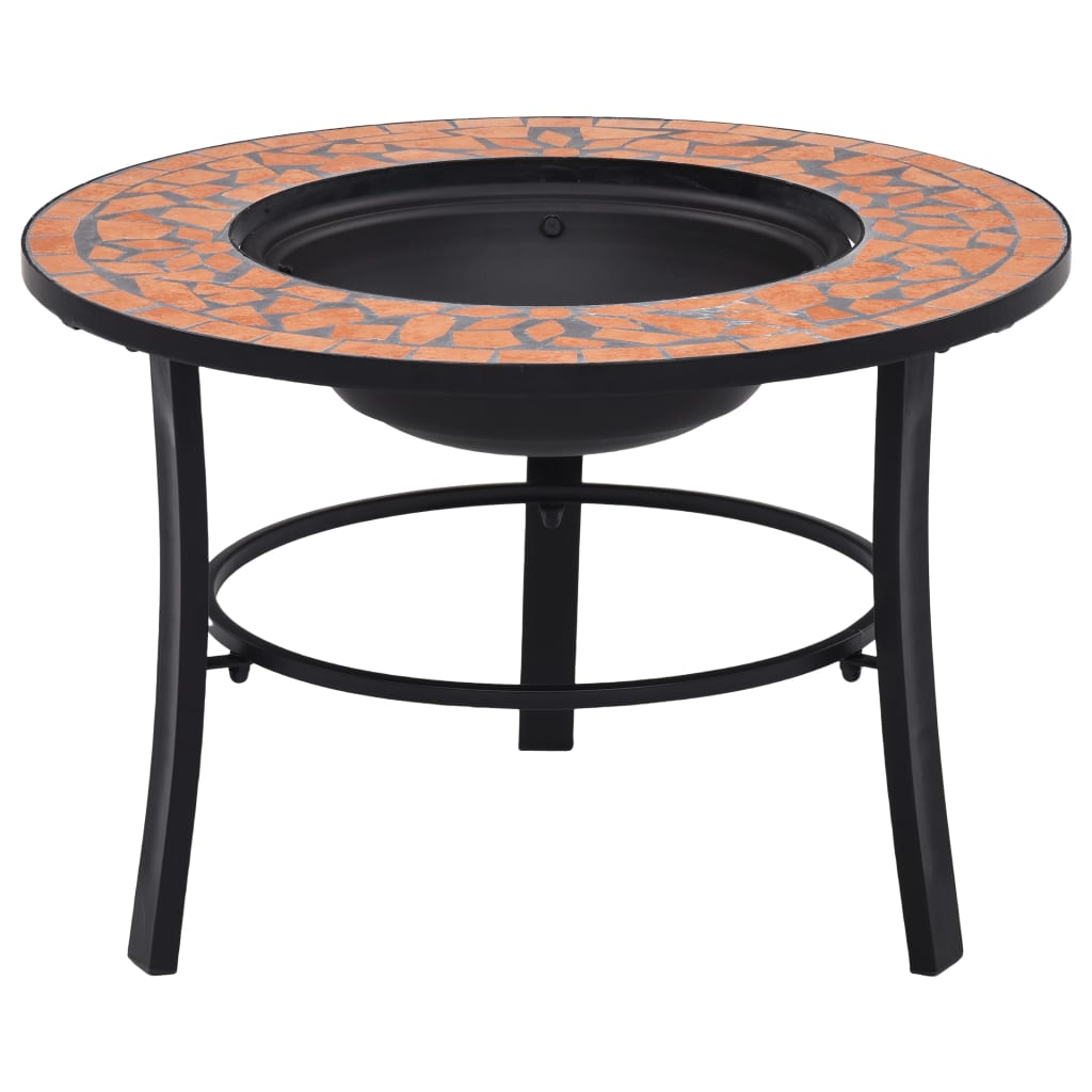 Berkfield Mosaic Fire Pit Terracotta 68cm Ceramic