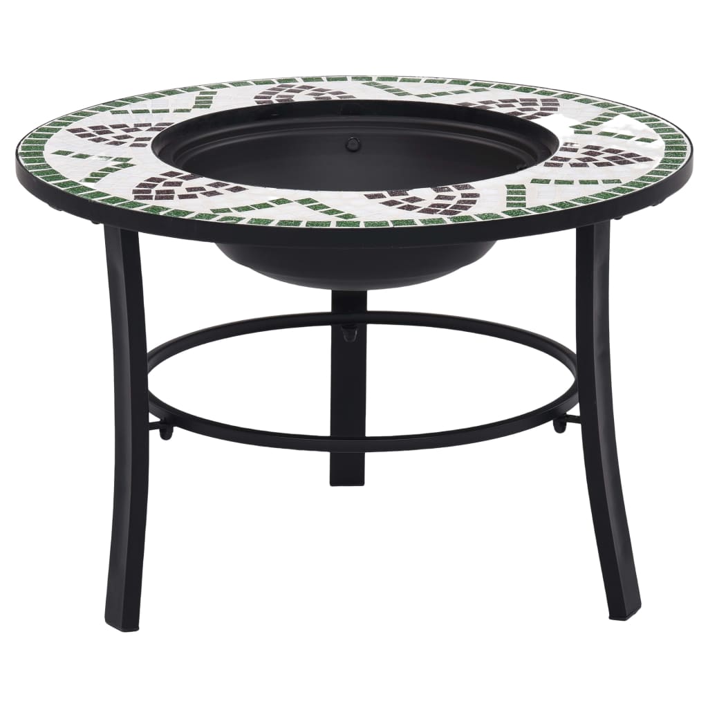 Berkfield Mosaic Fire Pit Green 68cm Ceramic