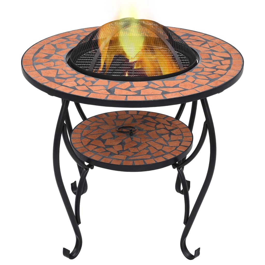 Berkfield Mosaic Fire Pit Table Terracotta 68 cm Ceramic