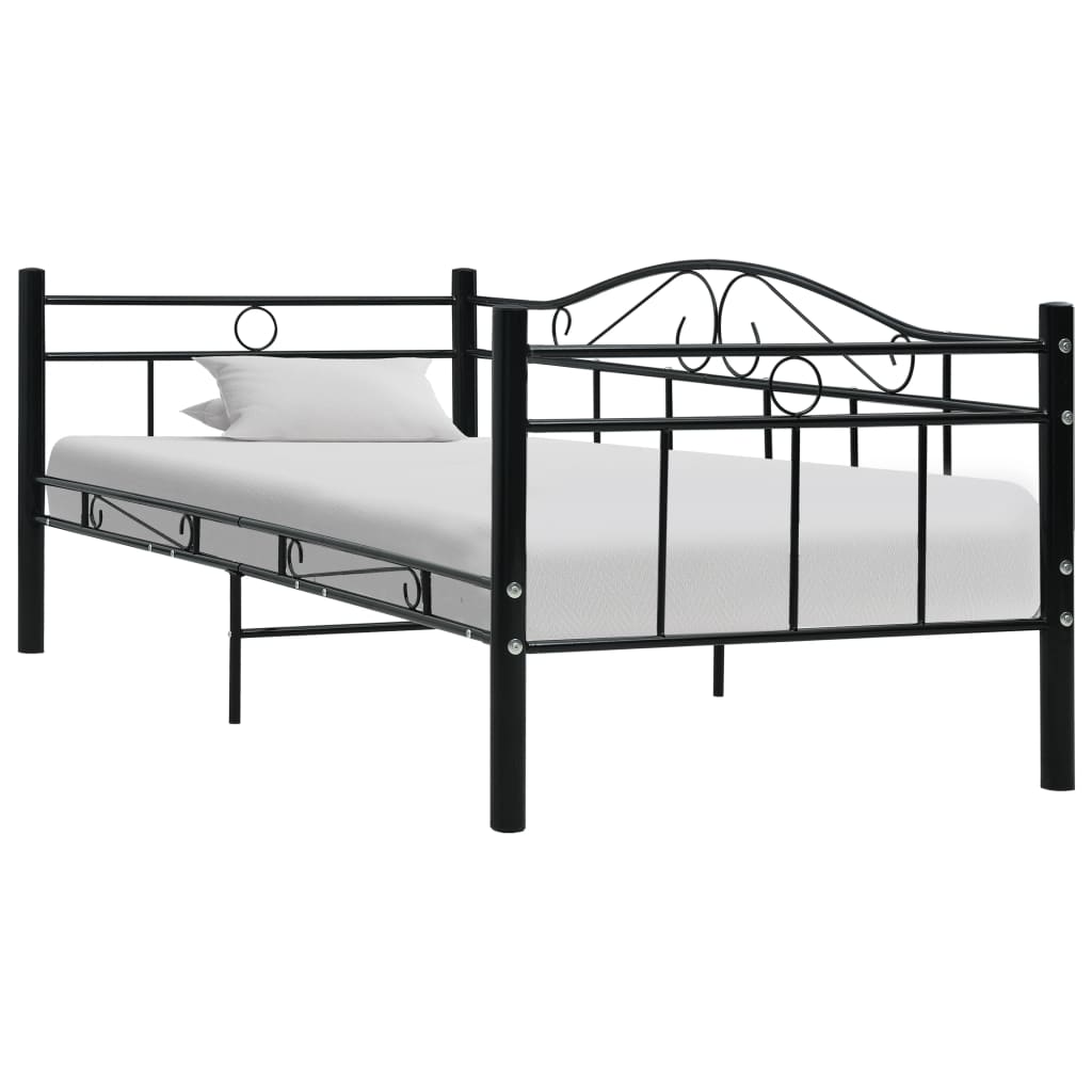 Berkfield Bed Frame Black Metal 90x200 cm