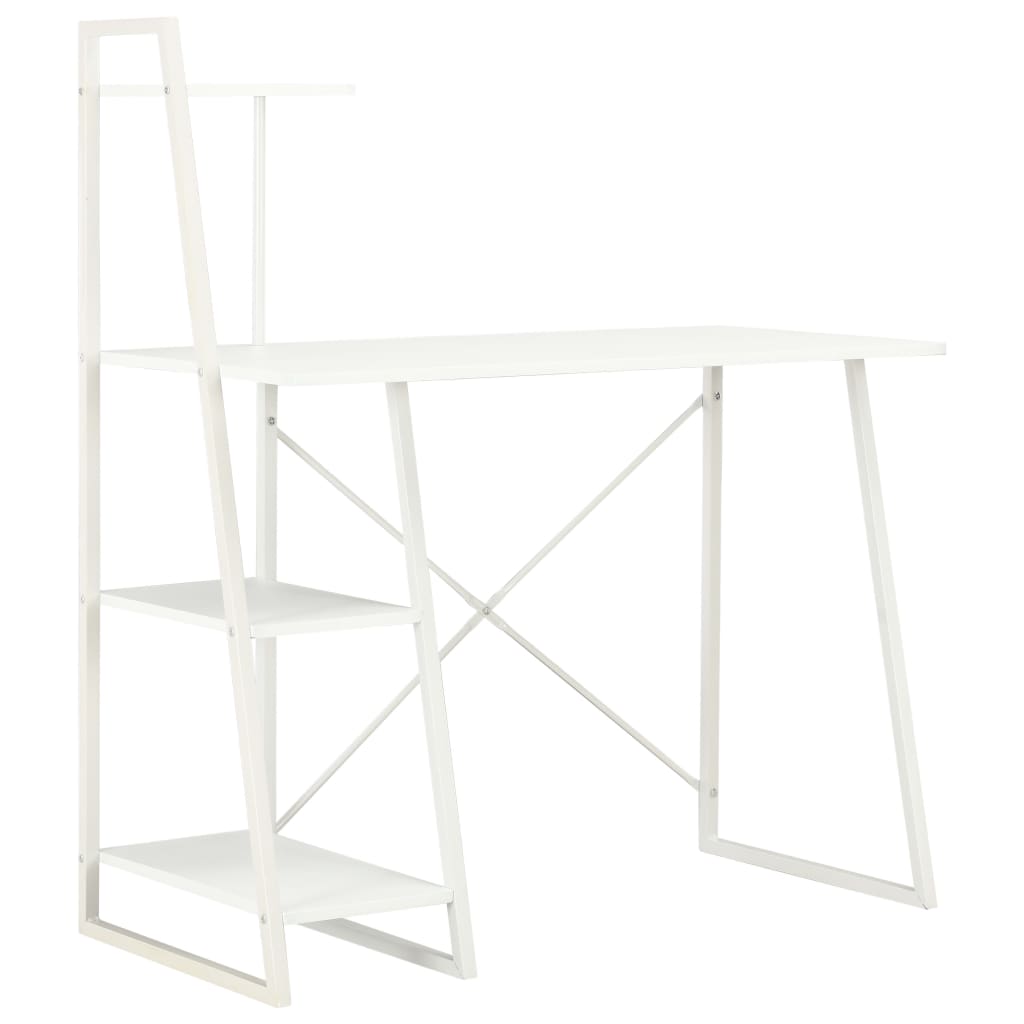 Berkfield Desk with Shelving Unit White 102x50x117 cm
