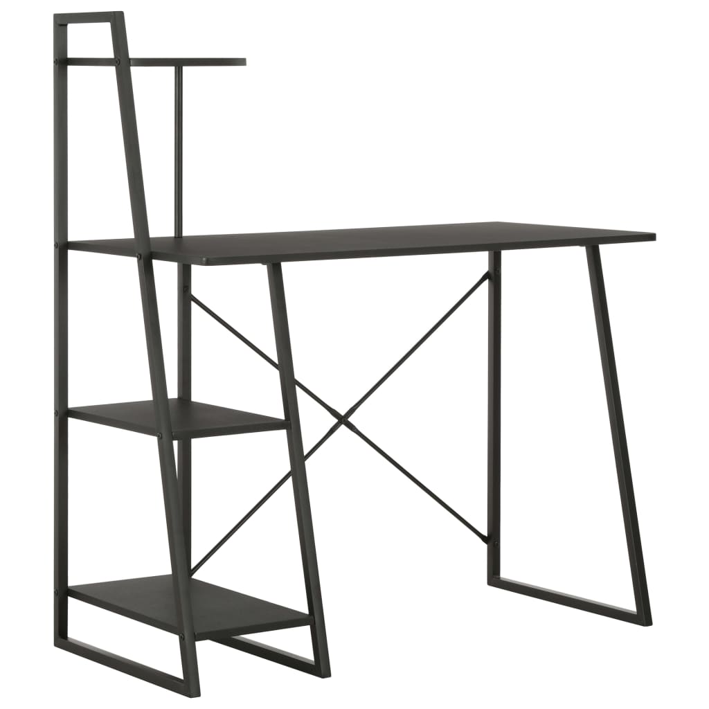 Berkfield Desk with Shelving Unit Black 102x50x117 cm