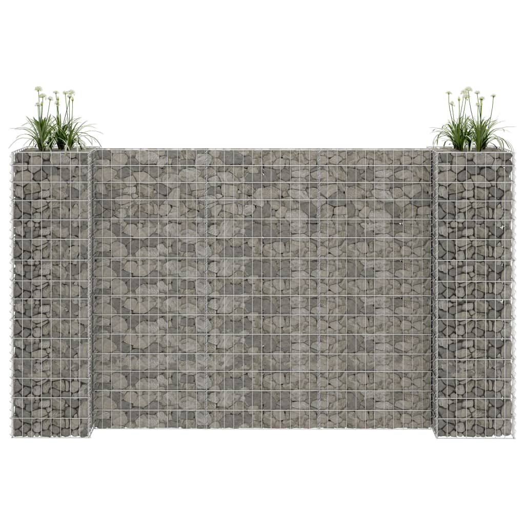 Berkfield H-Shaped Gabion Planter Steel Wire 260x40x150 cm