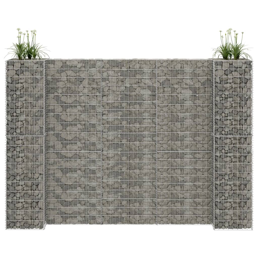 Berkfield H-Shaped Gabion Planter Steel Wire 260x40x180 cm