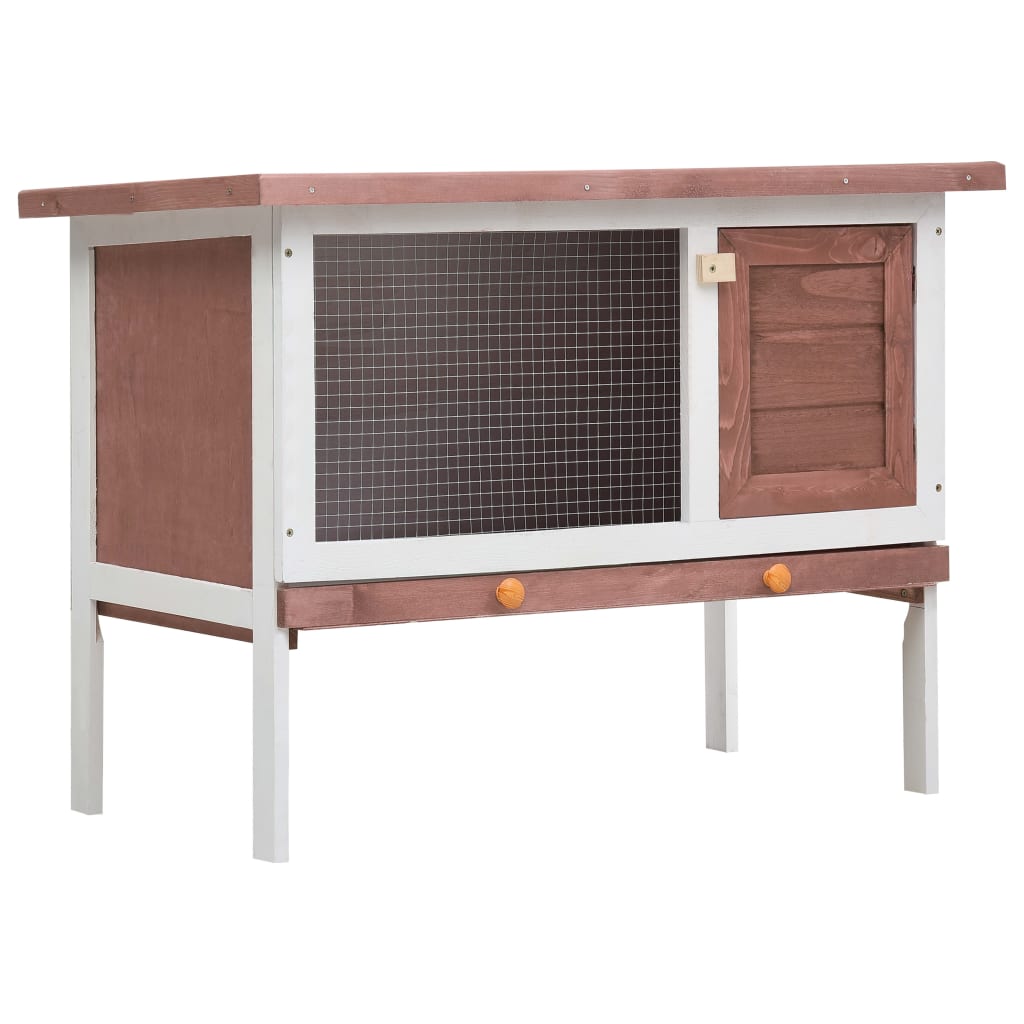 Berkfield Outdoor Rabbit Hutch 1 Layer Brown Wood