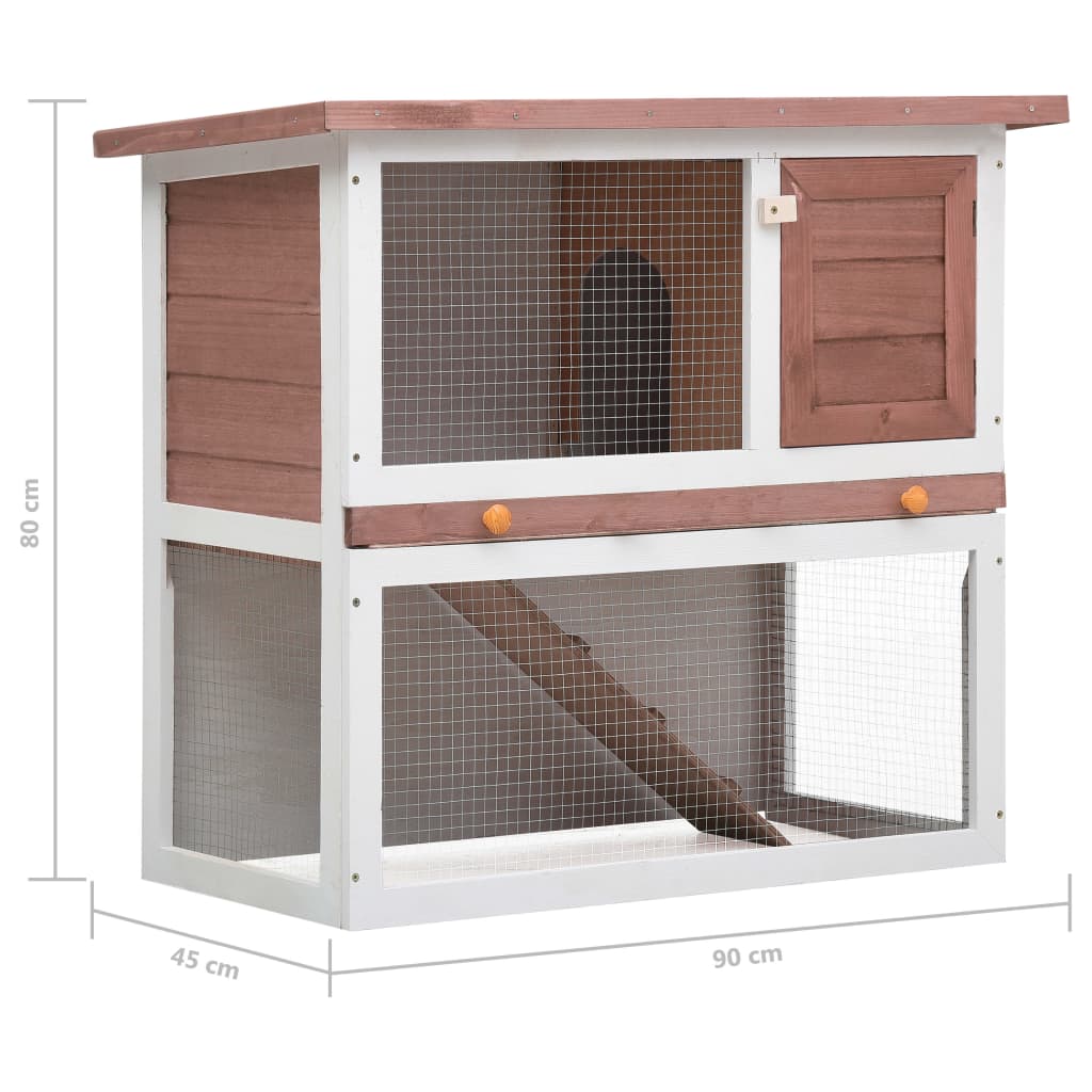 Berkfield Outdoor Rabbit Hutch 1 Door Brown Wood