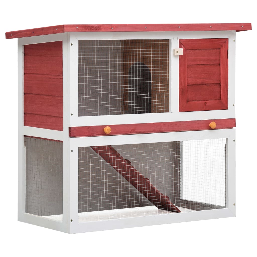 Berkfield Outdoor Rabbit Hutch 1 Door Red Wood