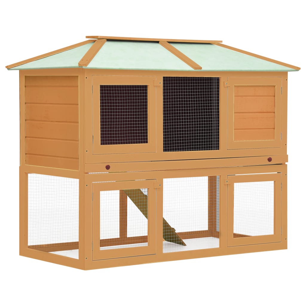 Berkfield Animal Rabbit Cage Double Floor Wood