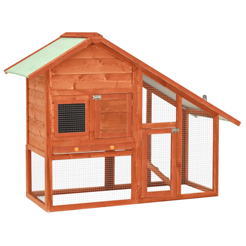 Berkfield Rabbit Hutch 140x63x120 cm Solid Firwood