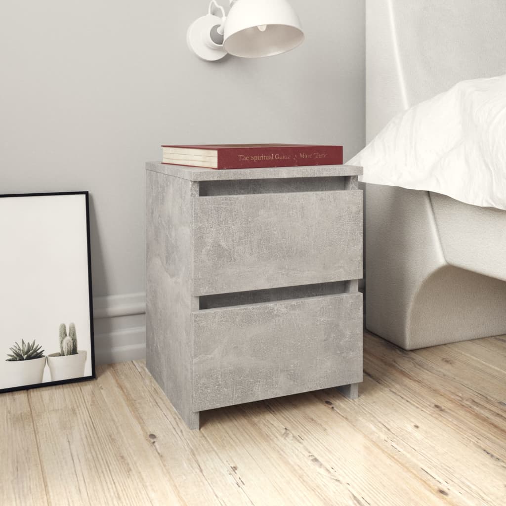 Berkfield Bedside Cabinet Concrete Grey 30x30x40 cm Engineered Wood