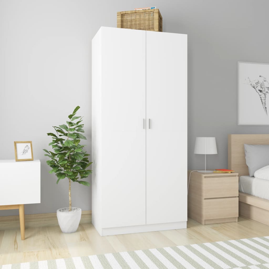 Berkfield Wardrobe White 90x52x200 cm Engineered Wood