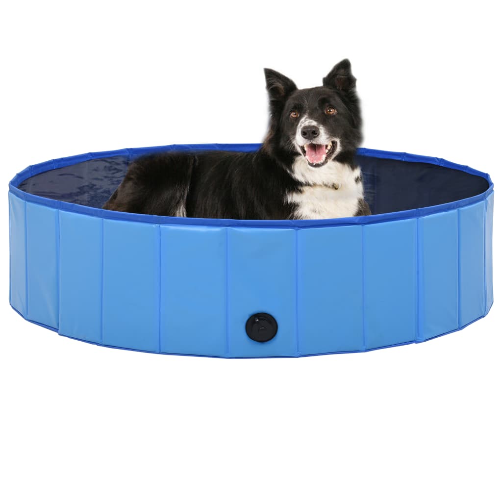 Berkfield Foldable Dog Swimming Pool Blue 120x30 cm PVC