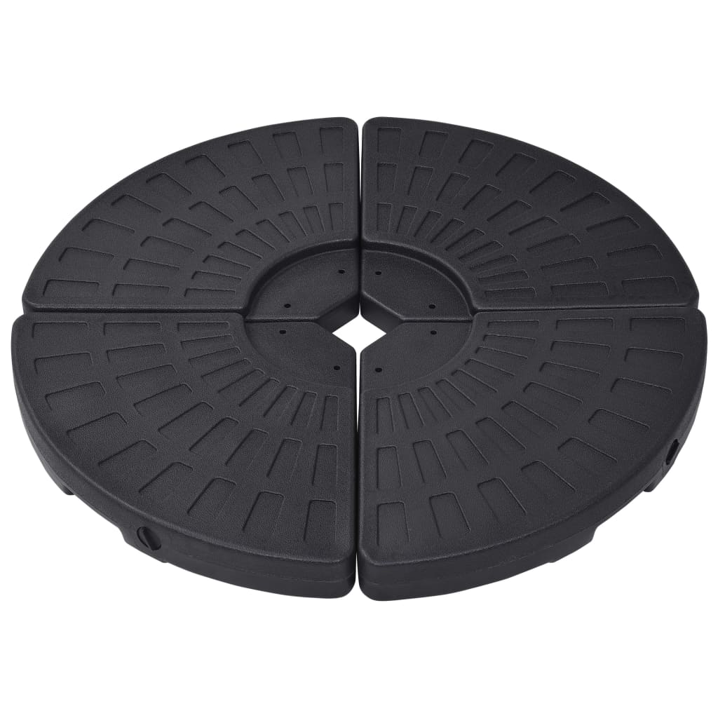 Berkfield Umbrella Base Fan-shaped 4 pcs Black