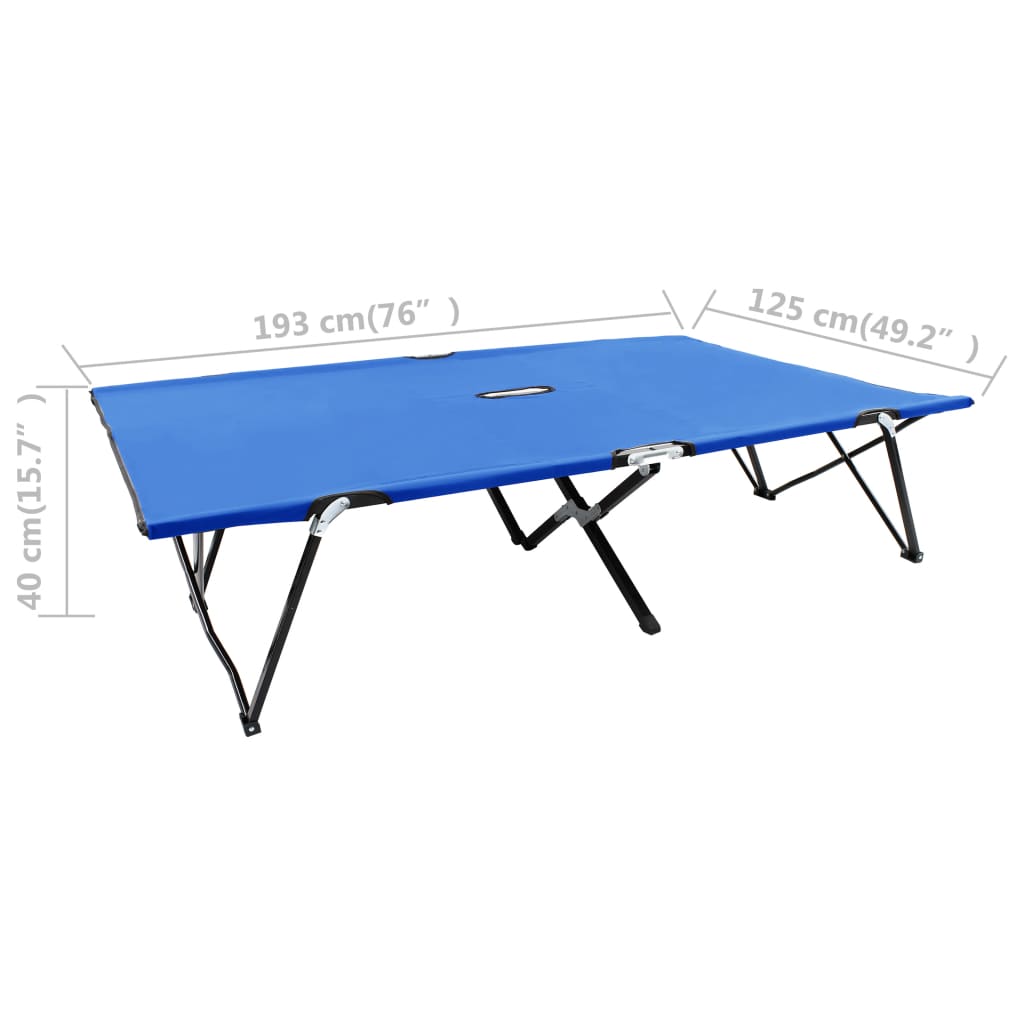 Berkfield Two Person Folding Sun Lounger Blue Steel