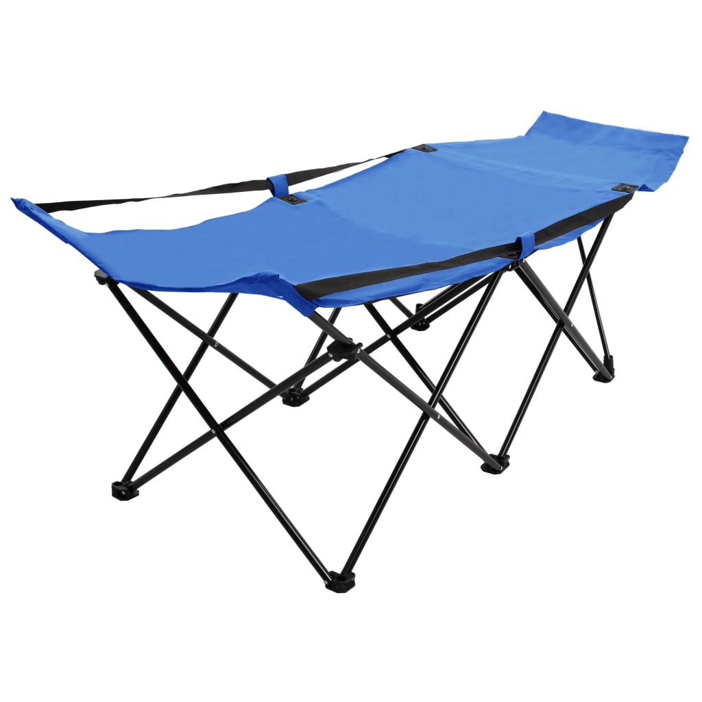 Berkfield Folding Sun Lounger Blue Steel