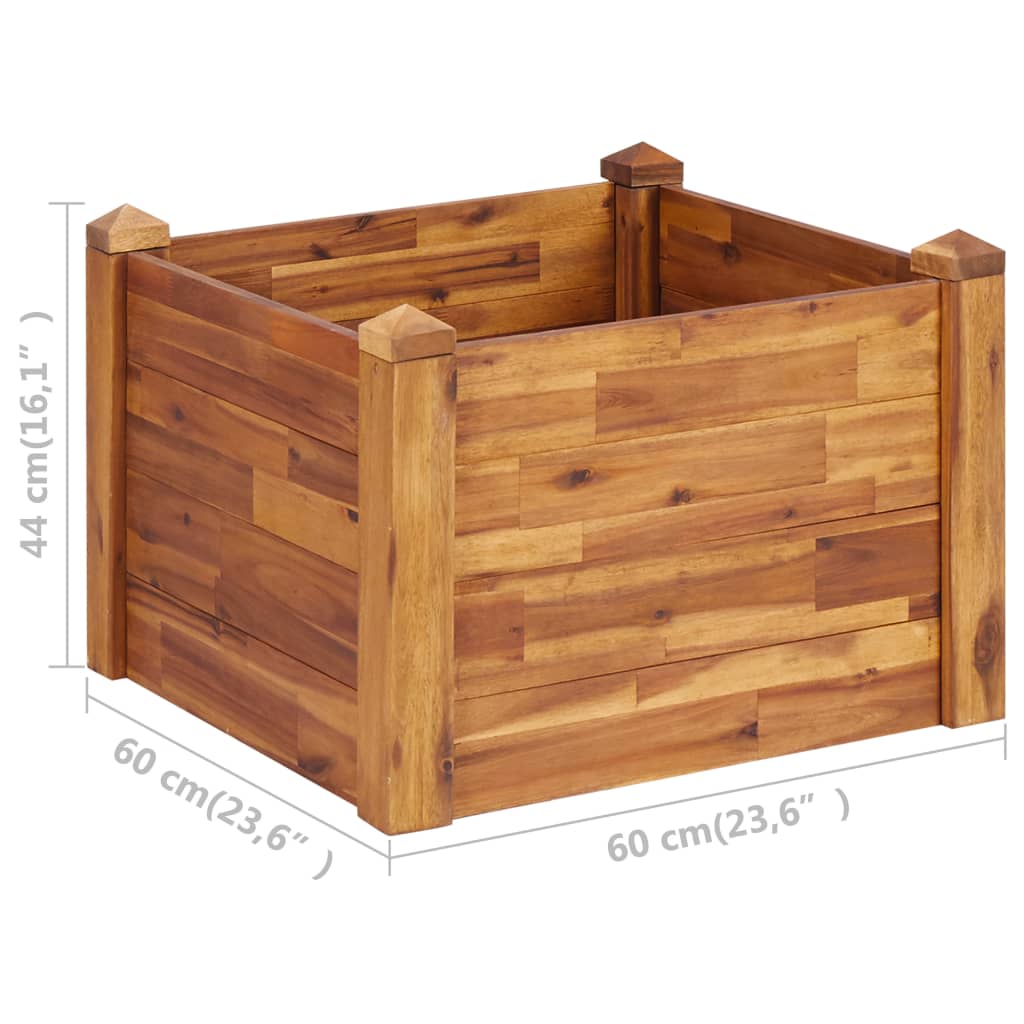 Berkfield Garden Raised Bed 60x60x44 cm Solid Acacia Wood