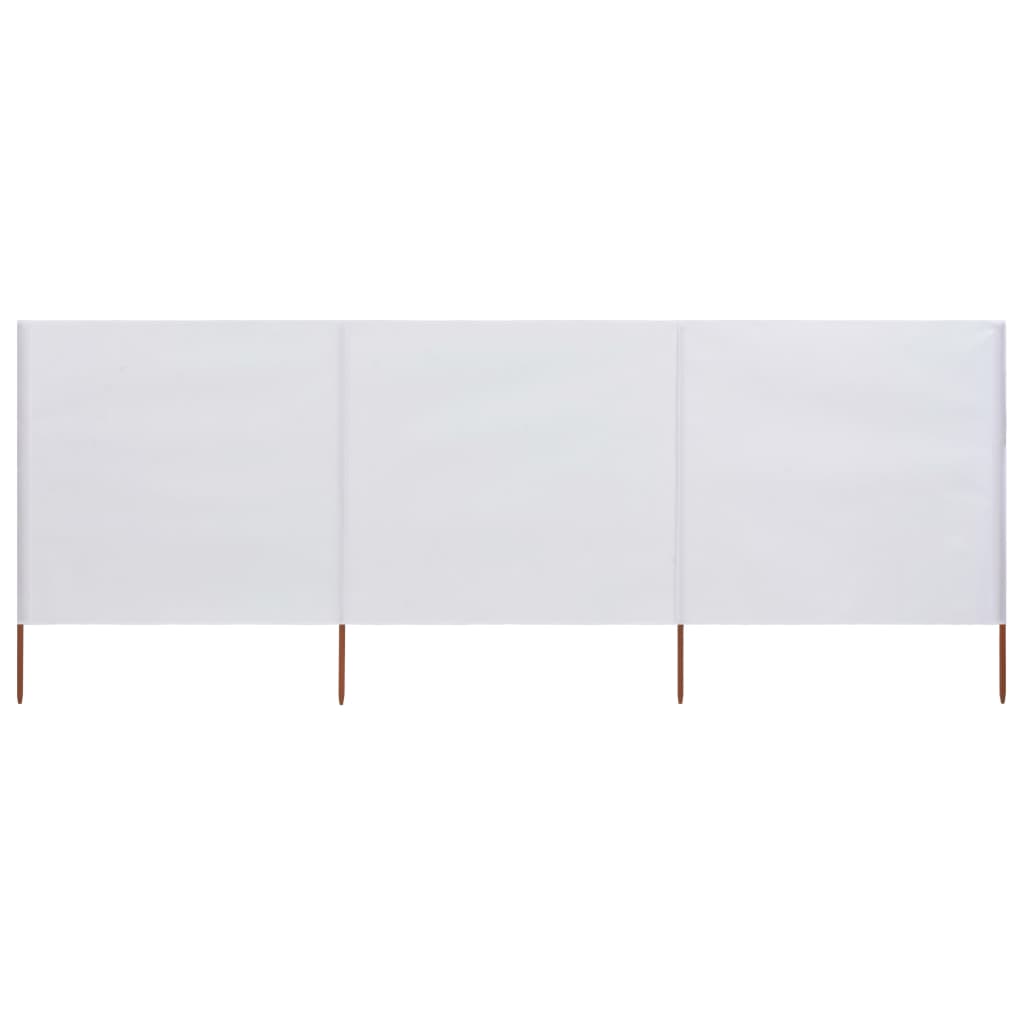 Berkfield 3-panel Wind Screen Fabric 400x80 cm Sand White
