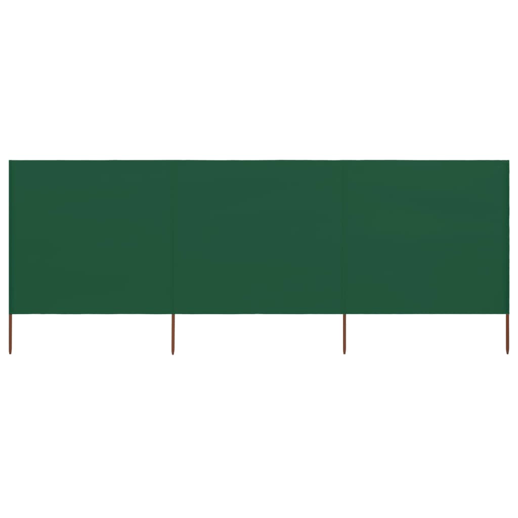 Berkfield 3-panel Wind Screen Fabric 400x80 cm Green