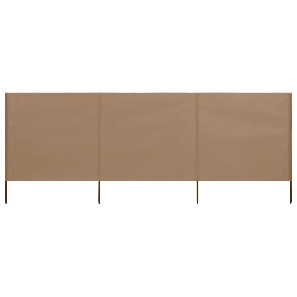 Berkfield 3-panel Wind Screen Fabric 400x80 cm Taupe