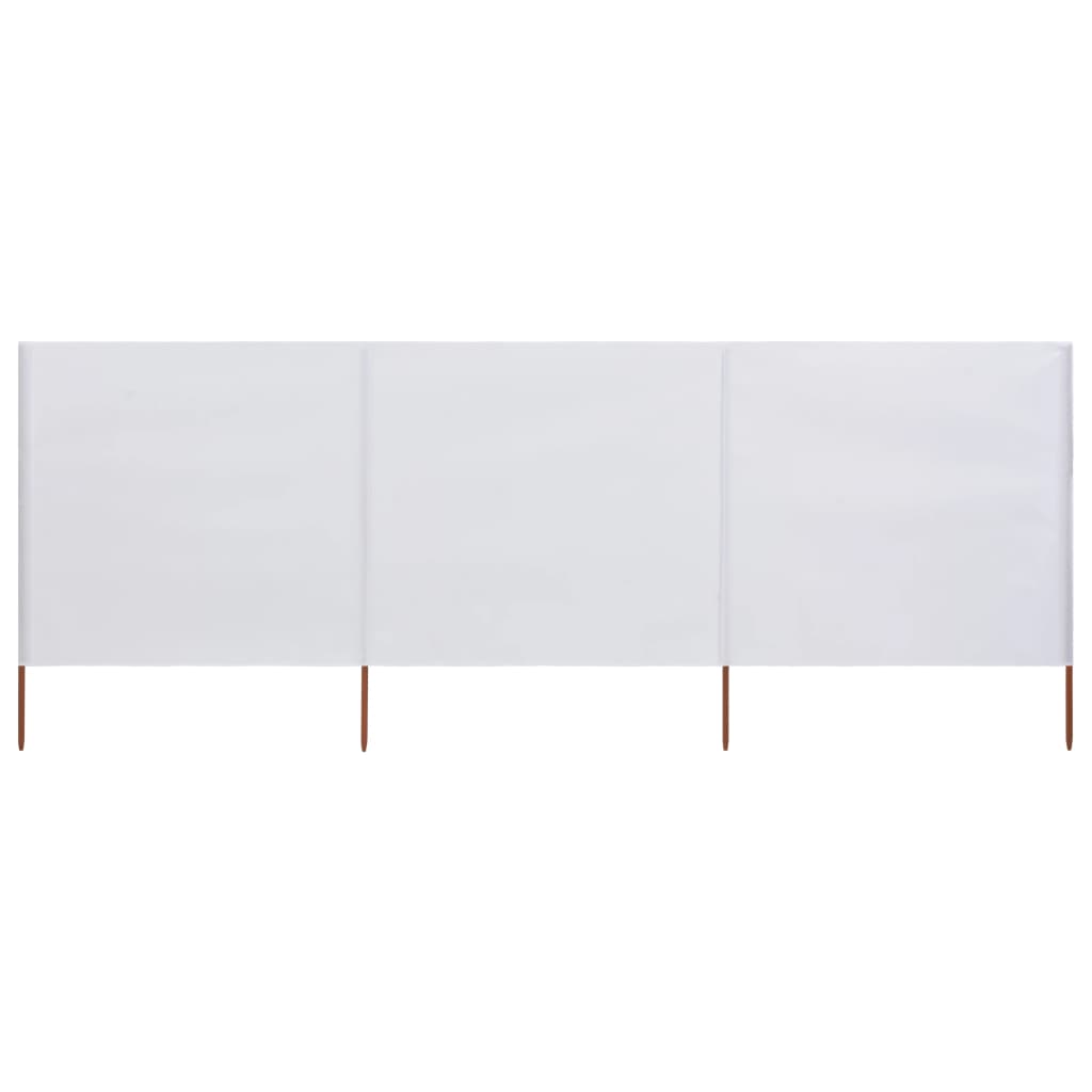Berkfield 3-panel Wind Screen Fabric 400x160 cm Sand White