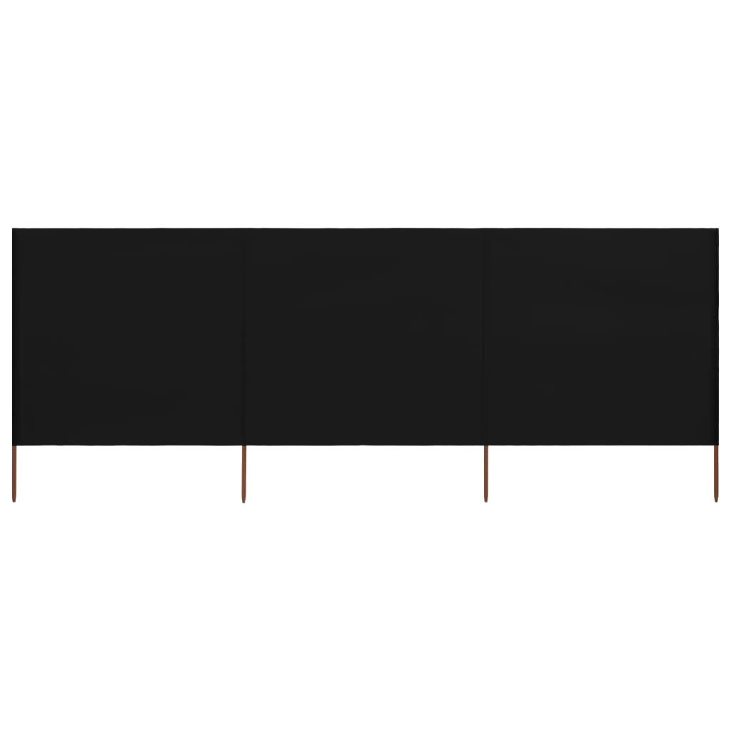 Berkfield 3-panel Wind Screen Fabric 400x160 cm Black