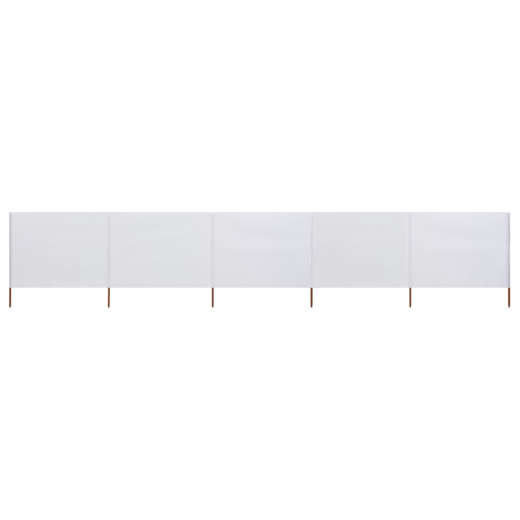 Berkfield 5-panel Wind Screen Fabric 600x80 cm Sand White
