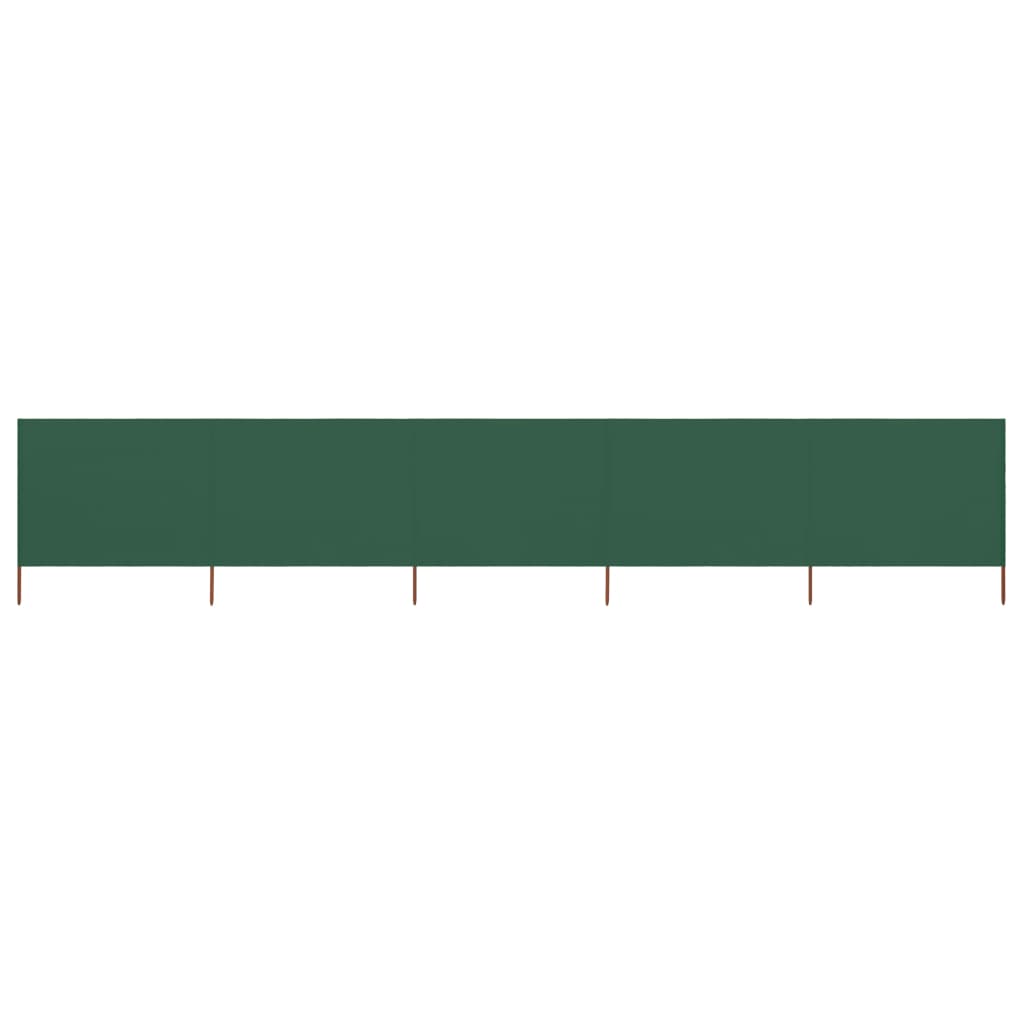 Berkfield 5-panel Wind Screen Fabric 600x80 cm Green