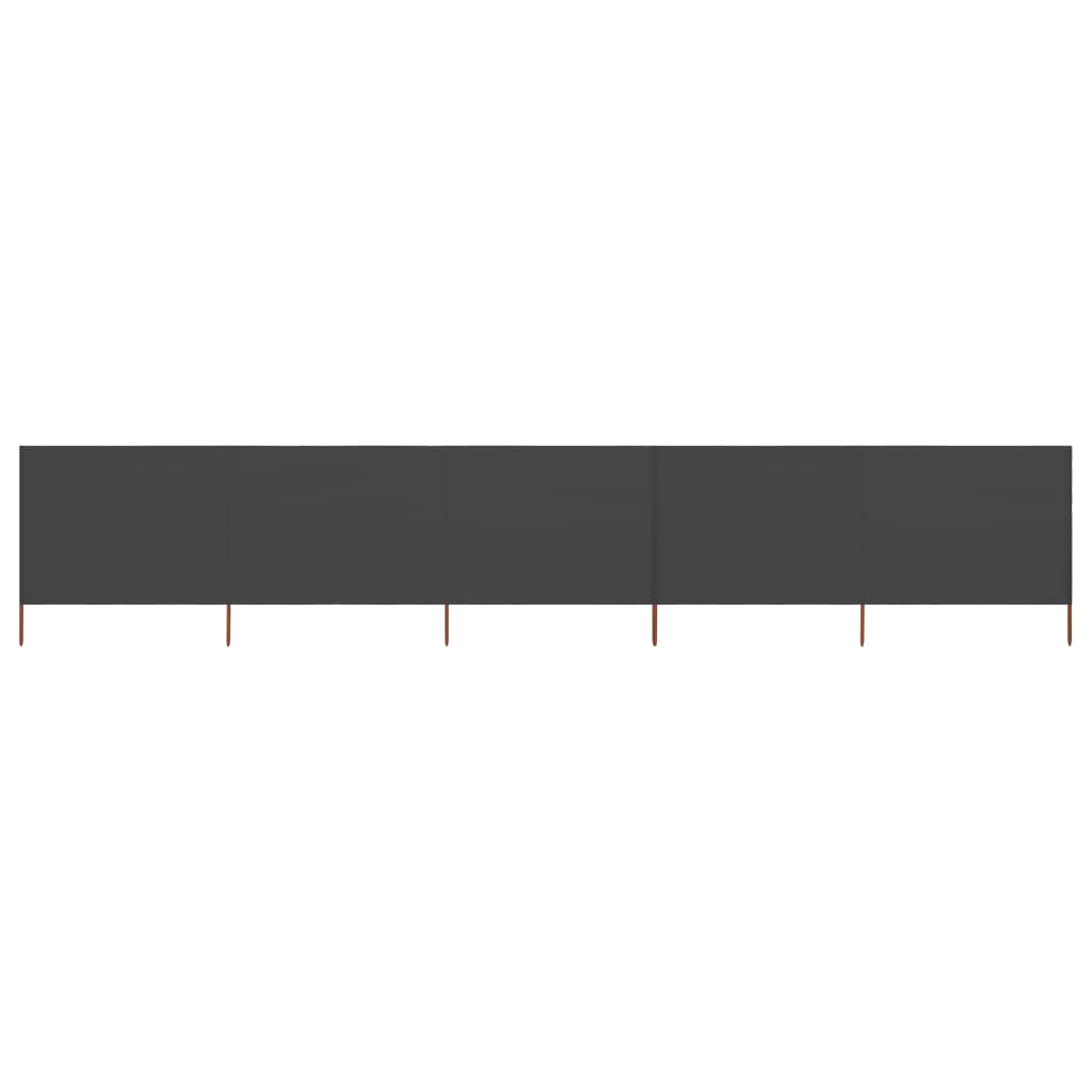 Berkfield 5-panel Wind Screen Fabric 600x80 cm Anthracite