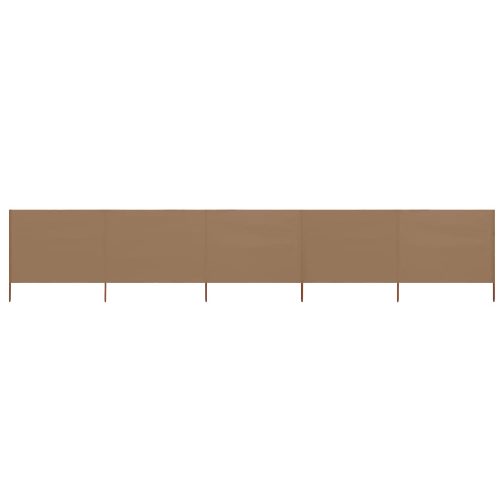 Berkfield 5-panel Wind Screen Fabric 600x80 cm Taupe