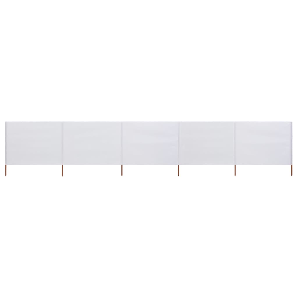 Berkfield 5-panel Wind Screen Fabric 600x120 cm Sand White