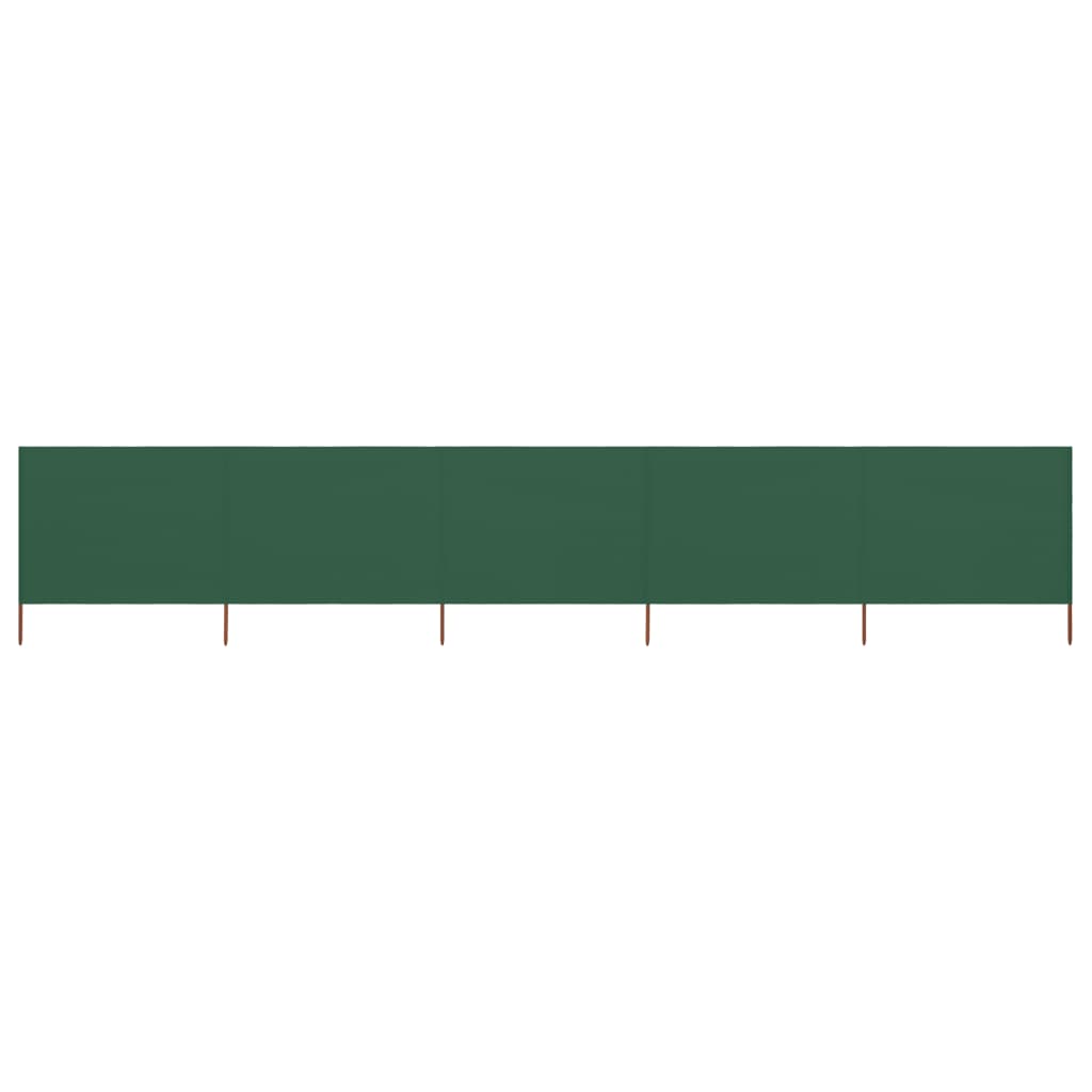 Berkfield 5-panel Wind Screen Fabric 600x120 cm Green