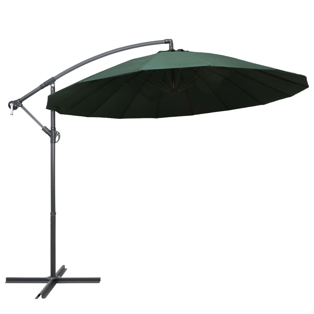 Berkfield Hanging Parasol Green 3 m Aluminium Pole