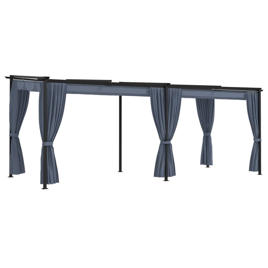 Berkfield Gazebo with Curtains 3x6 m Anthracite Steel